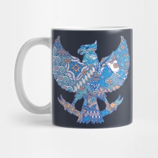 batik indonesia in garuda silhouette Mug